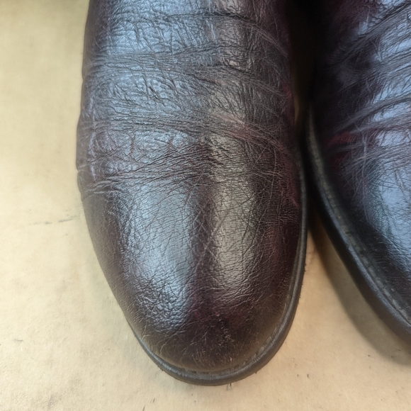 Lucchese Boots men's size 11D Exotic Genuine Black Cherry Smooth Ostrich classic - Picture 5 of 16
